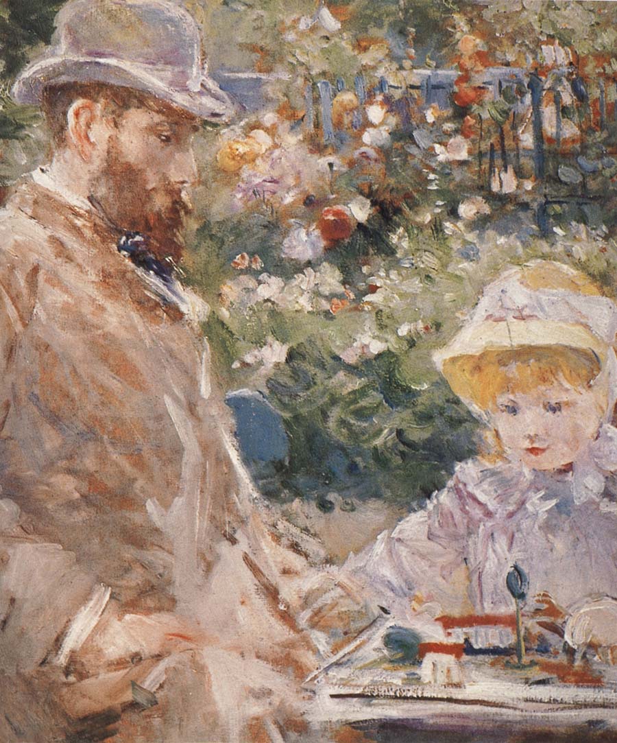 Berthe Morisot Detail of Manet and his daughter